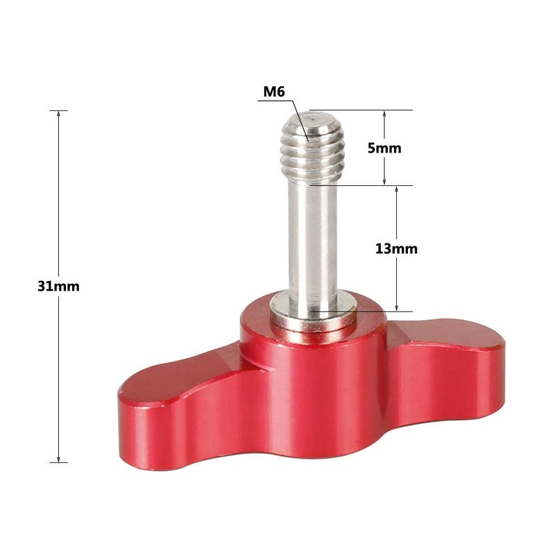 CAMVATE M6 Ã—18 Thumbscrew Assembly Knob Red(2 Pieces) - 2158 - Image 2